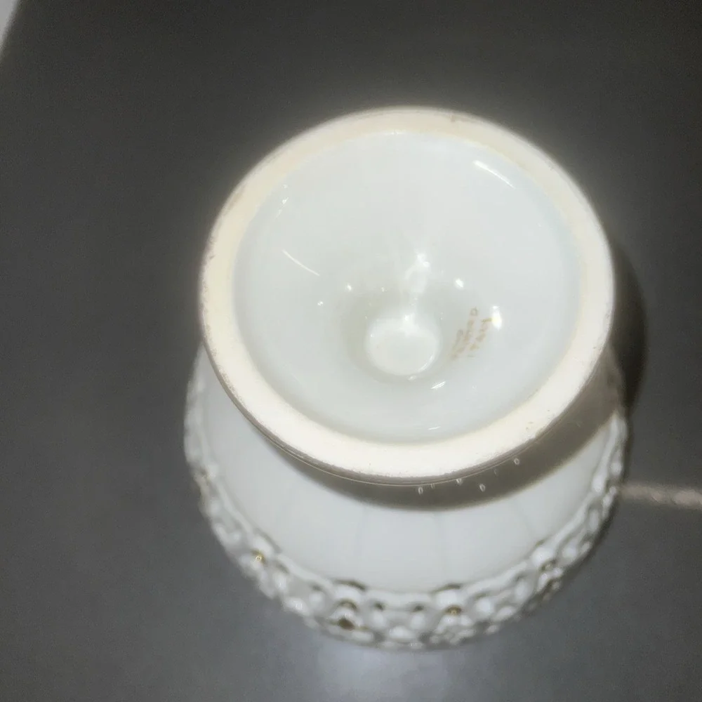 Vintage Italian Reticulated Porcelain Candy Dish w/Gold Trim 7in